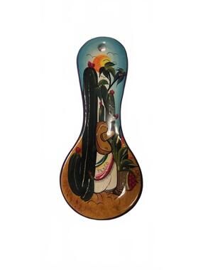 Hand-Painted Mexican Ceramic Spoon Rest